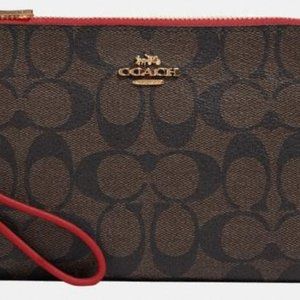 Coach- Double Zip Wallet w/ Signature Canvas (New)